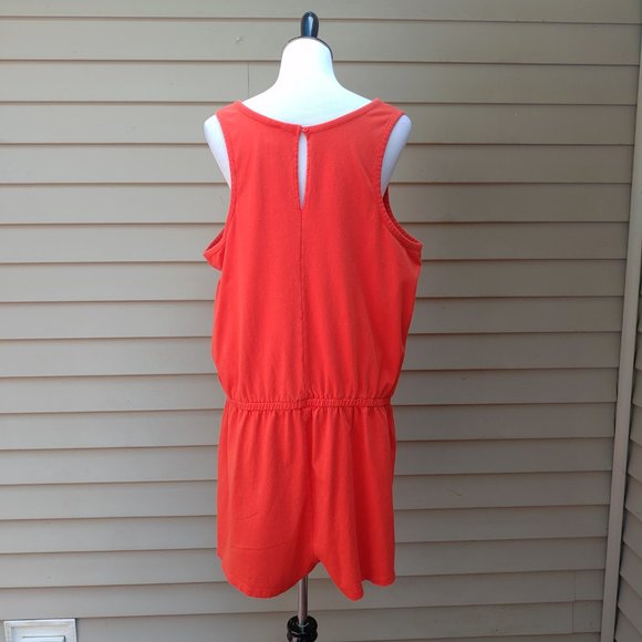 Old Navy Plus Red Knit Romper Sleeveless Pockets Solid Comfy Casual Beach 660469 - Picture 11 of 16